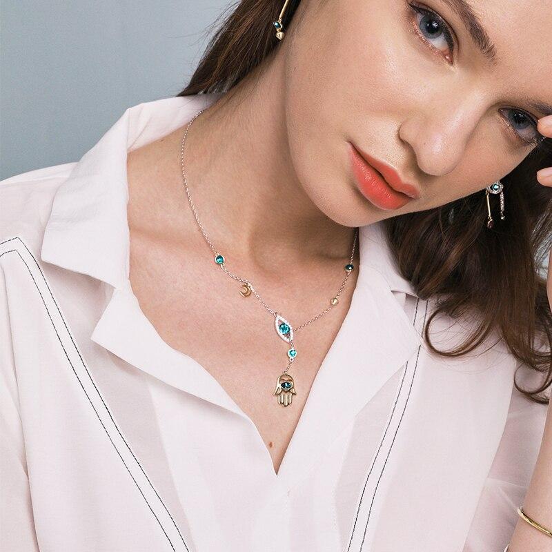 CrystalHamsa - Silver Hamsa Pendant Necklace