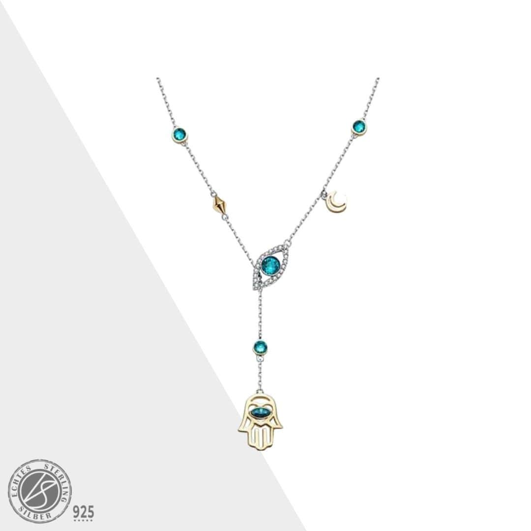 CrystalHamsa - Silver Hamsa Pendant Necklace