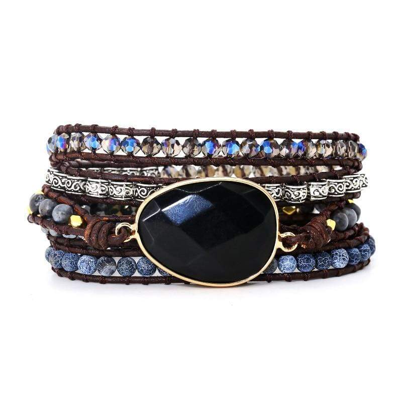 OnyxGlow - Luxe Onyx Wrap Bracelet