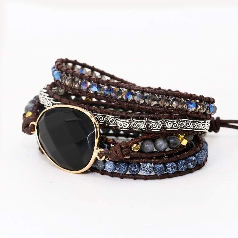 OnyxGlow - Luxe Onyx Wrap Bracelet