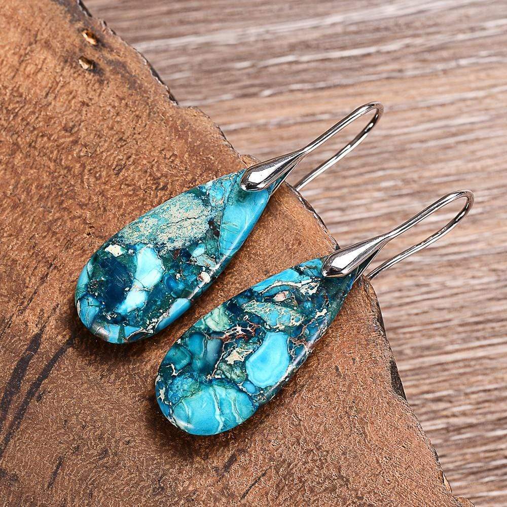 Meliora - Blue Jasper Drop Earrings for Women