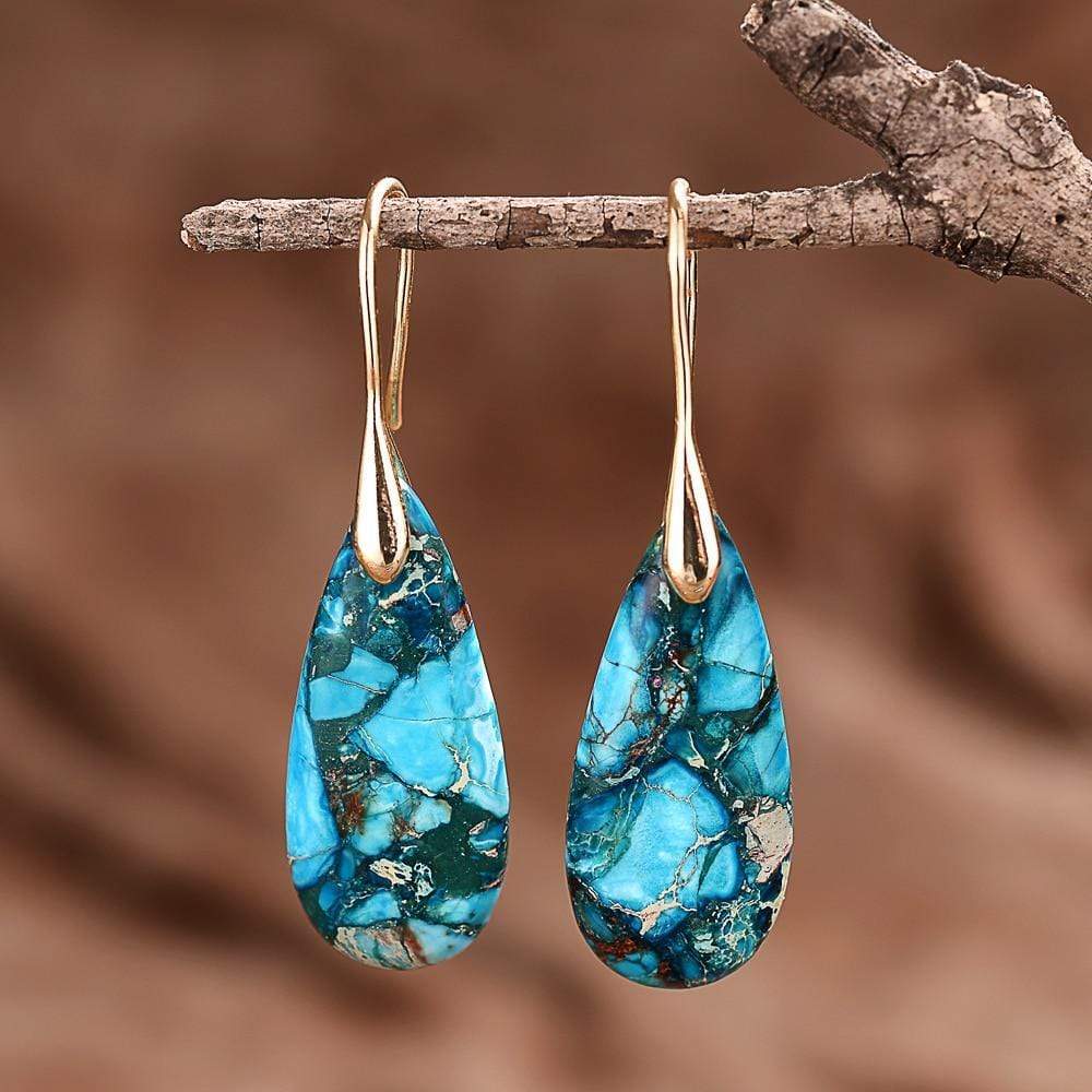 Meliora - Blue Jasper Drop Earrings for Women