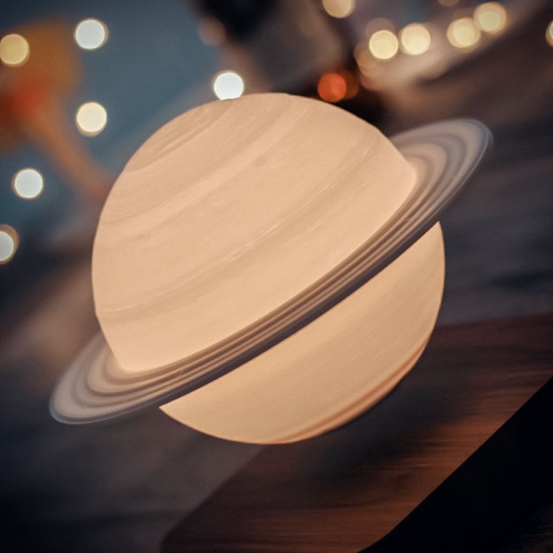 SaturnGlow Floating Lamp - 3D-Printed Designer Light