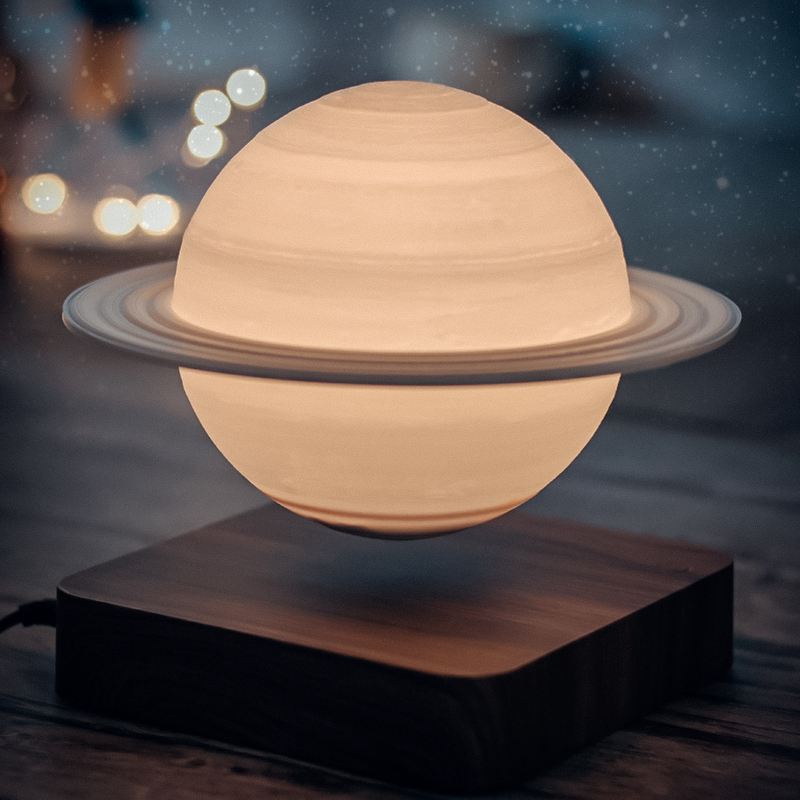SaturnGlow Floating Lamp - 3D-Printed Designer Light