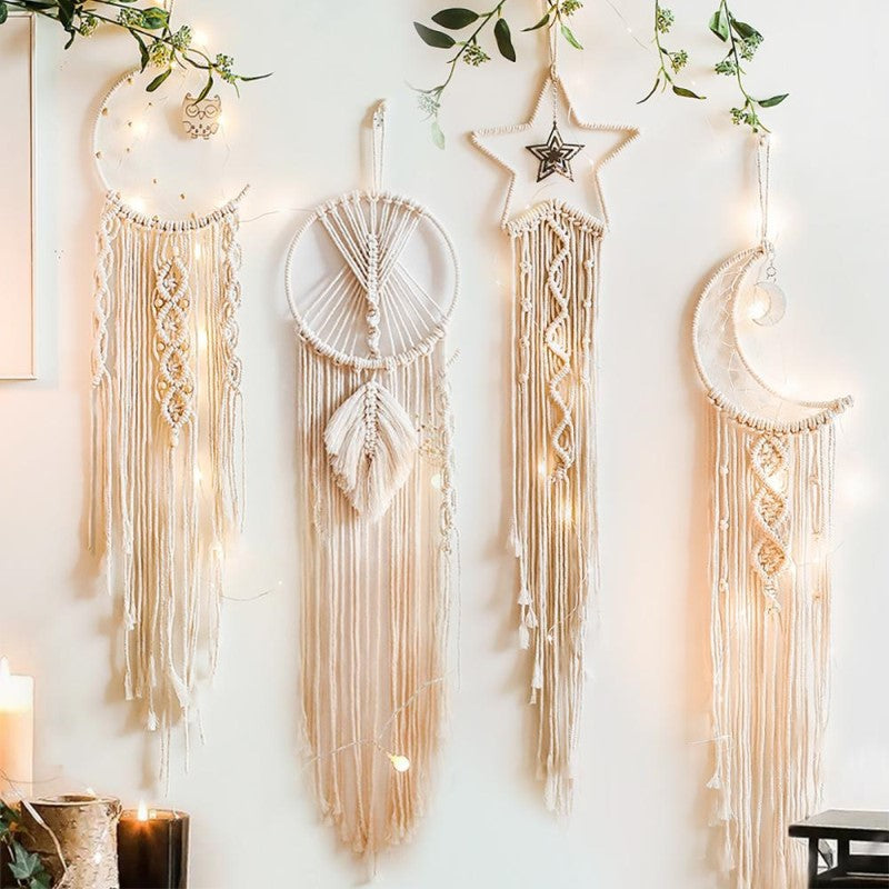 DreamWeaver Macramé - Bohemian Wall Decoration with Lights