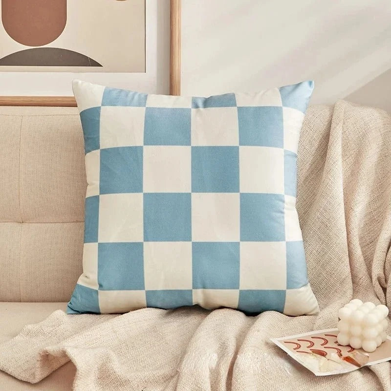 Checkered Cushion Cover - Trendy Decorative Pillow