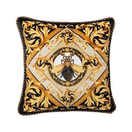 Golden Bee Cushion Cover - Luxe Gold Bee Print