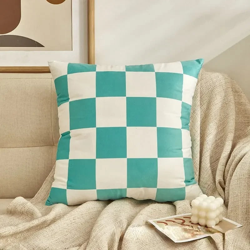 Checkered Cushion Cover - Trendy Decorative Pillow