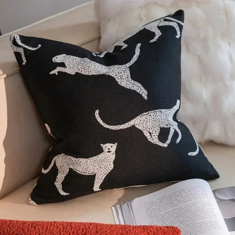 VelvetGlow Cushion Cover - Double-Sided Geometric Jacquard