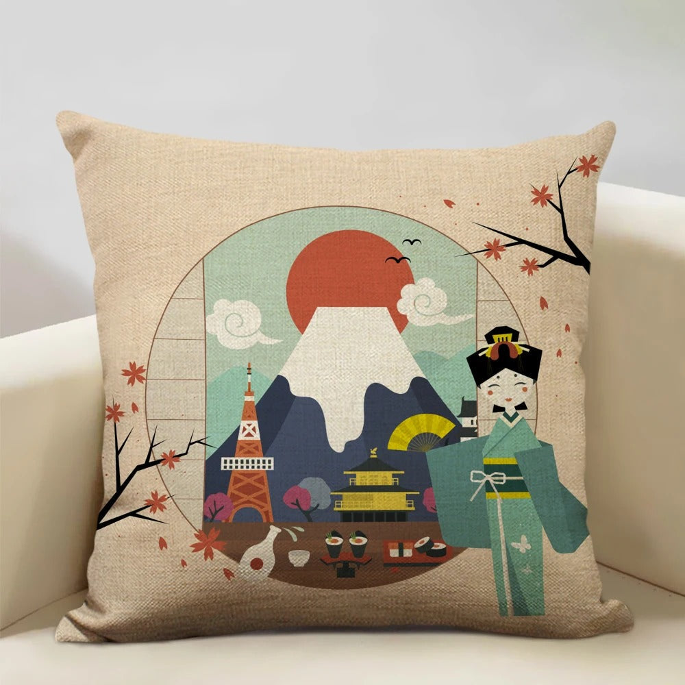 BeauRêve Mount Fuji Cushion Cover - Japanese Style
