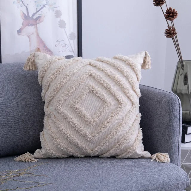 Boho Tufted Cushion Cover - Moroccan Boho Tufted