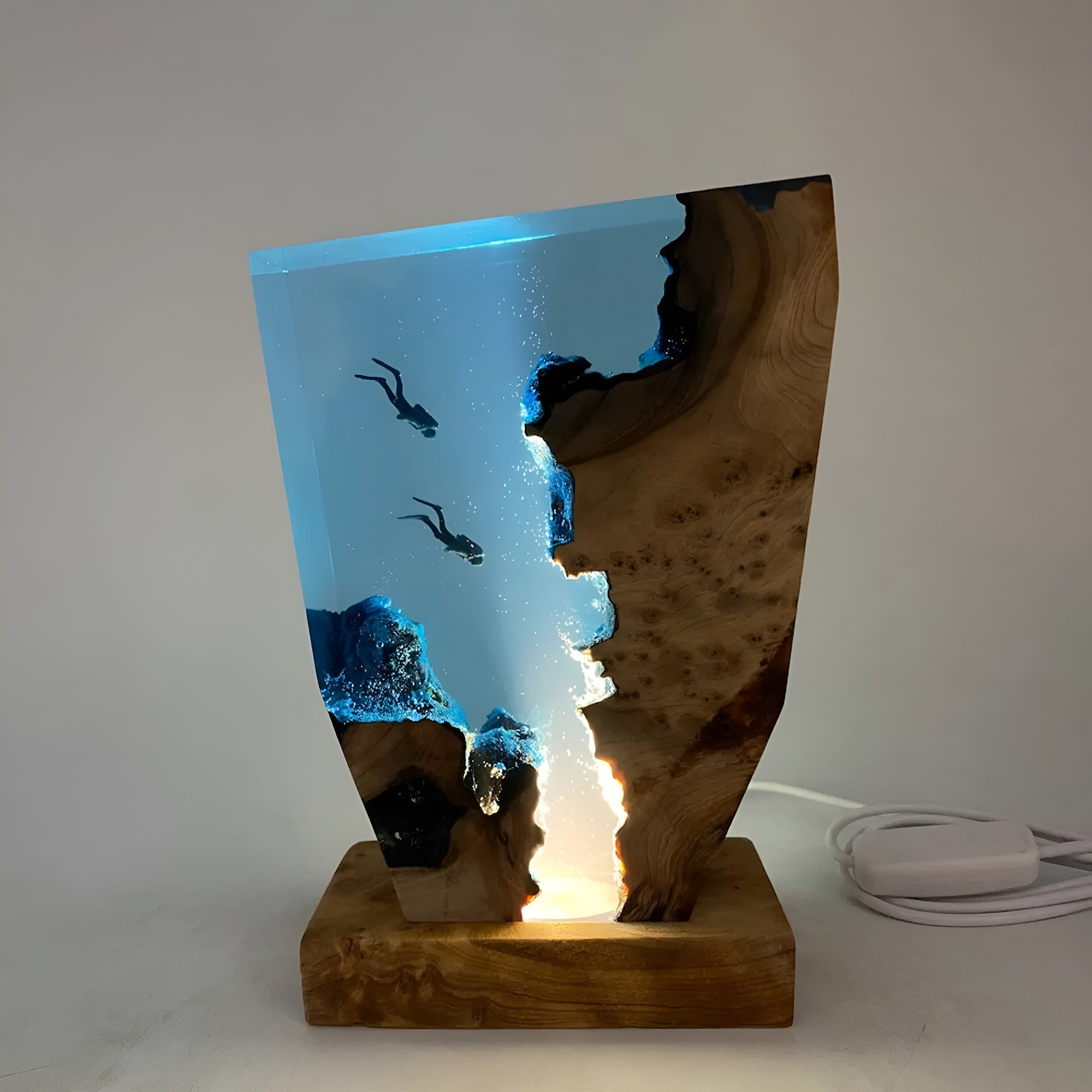 Ocean Resin Table Lamp - Epoxy USB LED Night Light