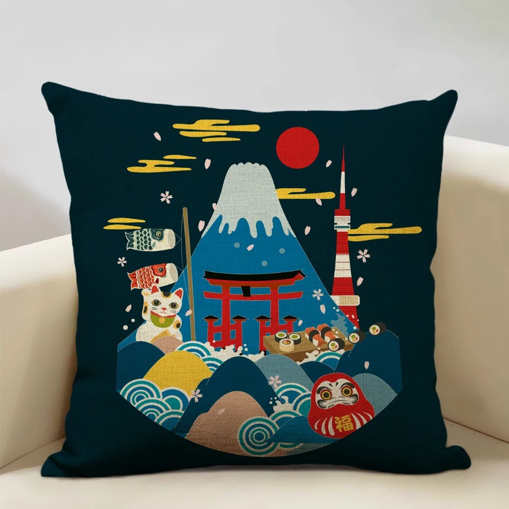 BeauRêve Mount Fuji Cushion Cover - Japanese Style