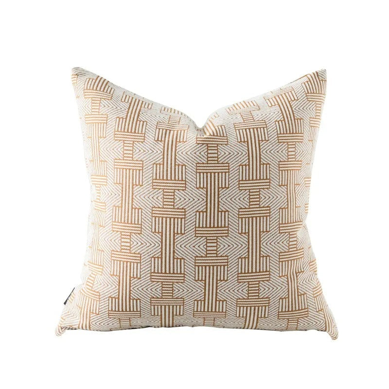 VelvetGlow Cushion Cover - Double-Sided Geometric Jacquard