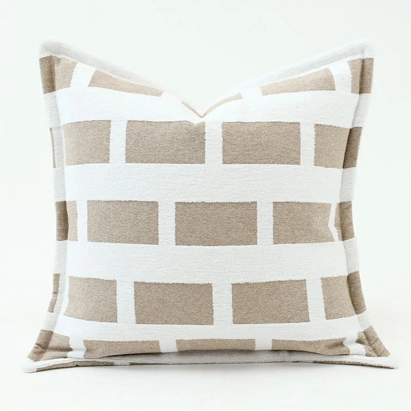 VelvetGlow Cushion Cover - Double-Sided Geometric Jacquard