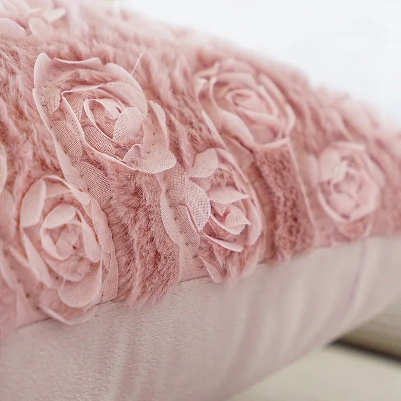 VelourVista Cushion Cover - Cute Plush 3D Design