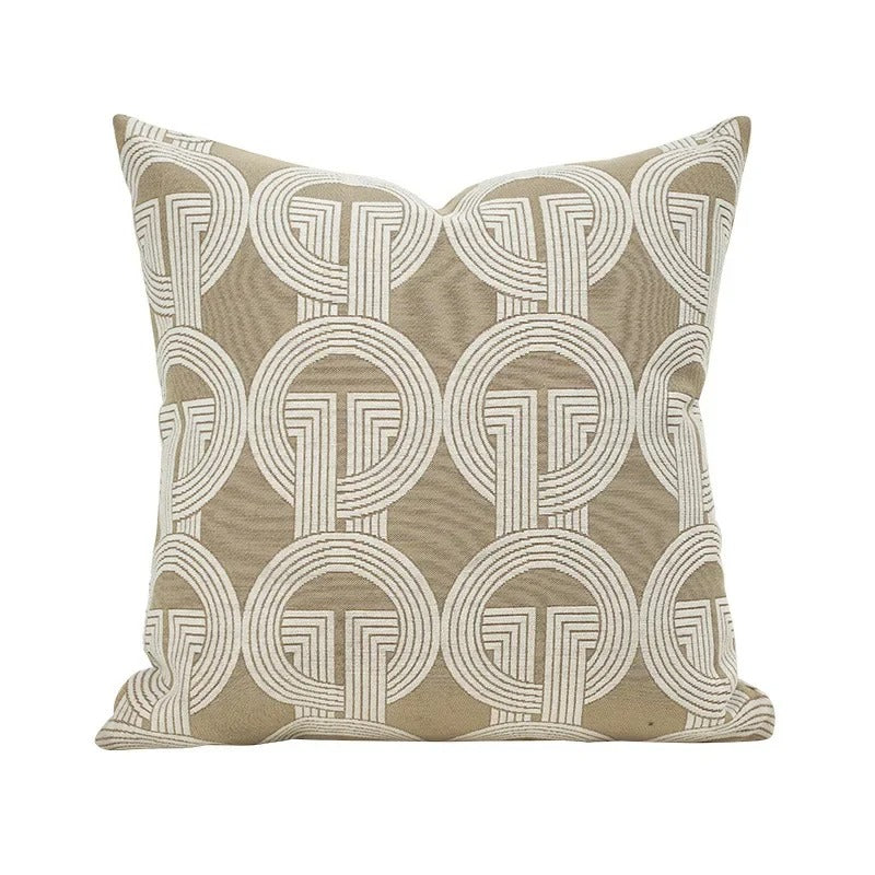 VelvetGlow Cushion Cover - Double-Sided Geometric Jacquard