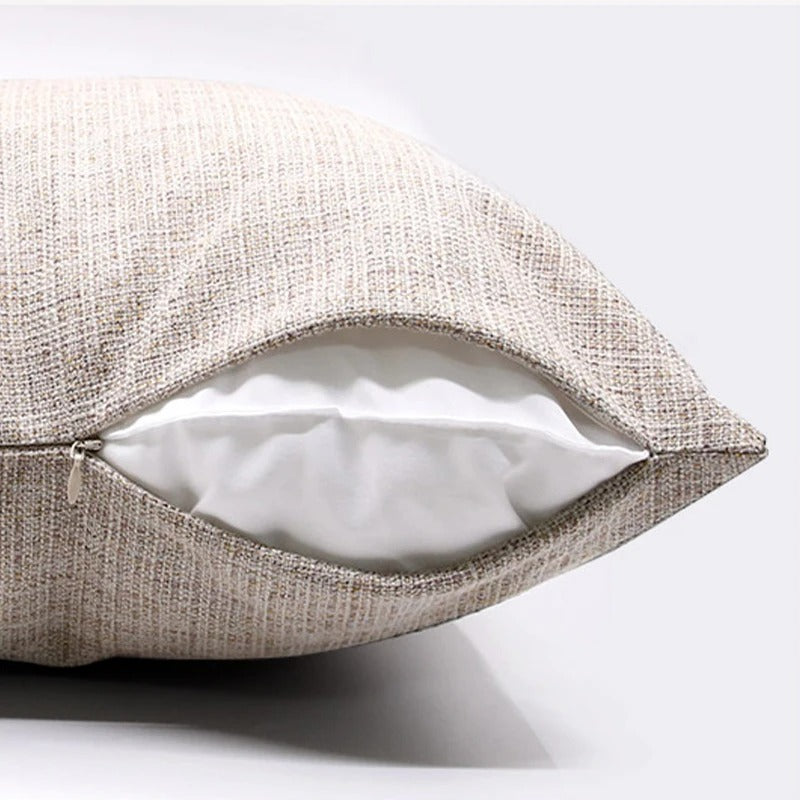 ImperialRest Linen Cushion Cover - Tasseled Accent