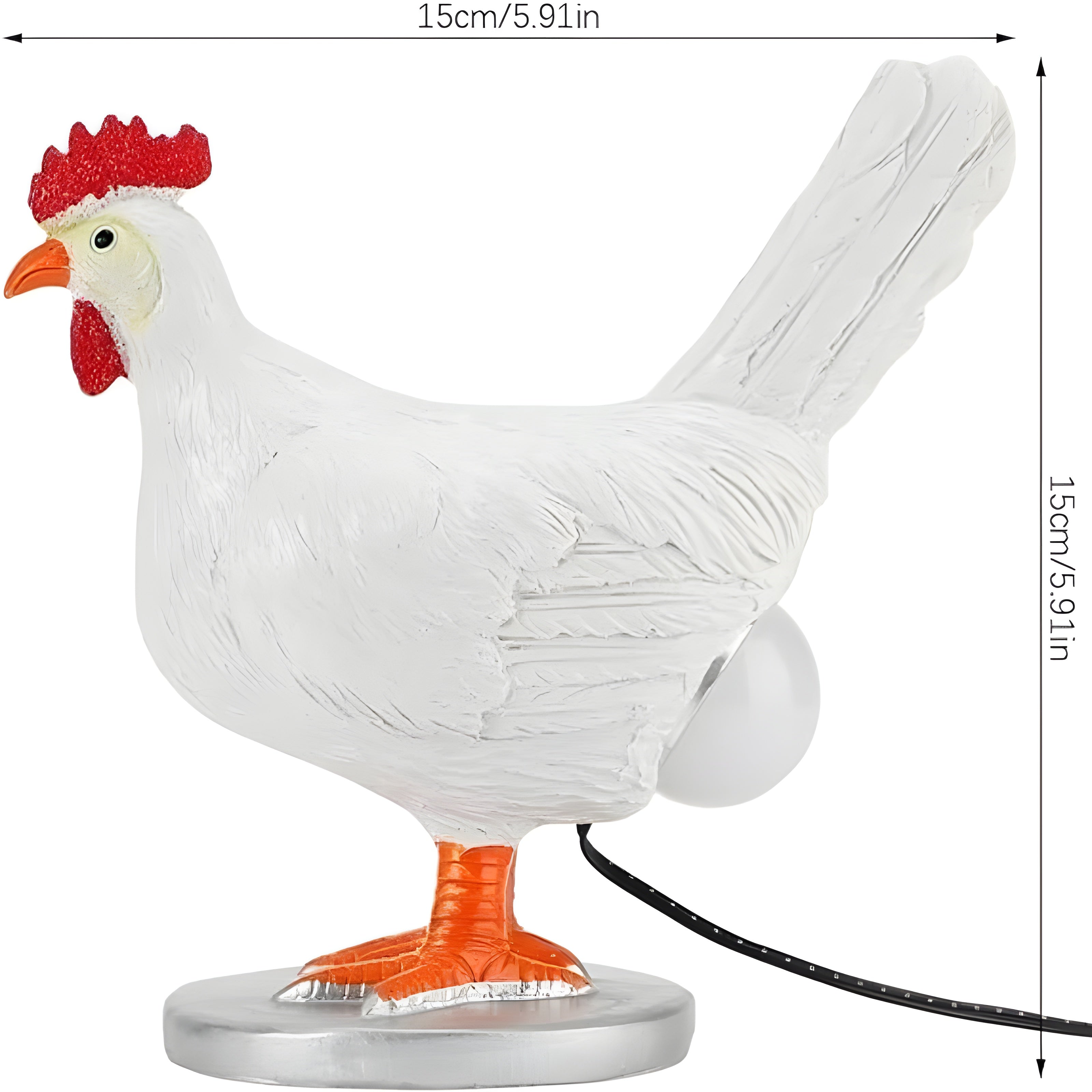 Chicken Table Lamp - Warm LED Novelty Night Light