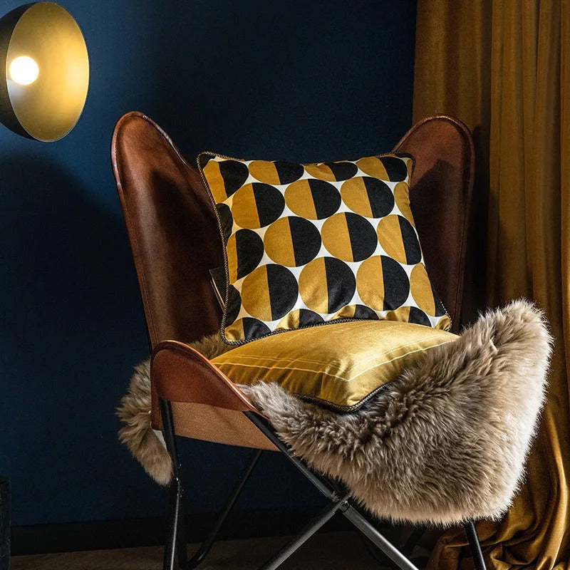 Golden Bee Cushion Cover - Luxe Gold Bee Print