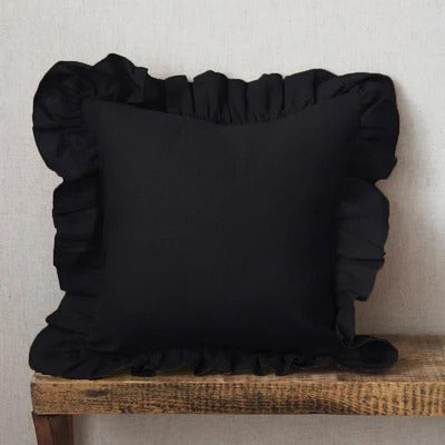 Linen Ruffle Cushion Cover - Ruffle Edge Linen
