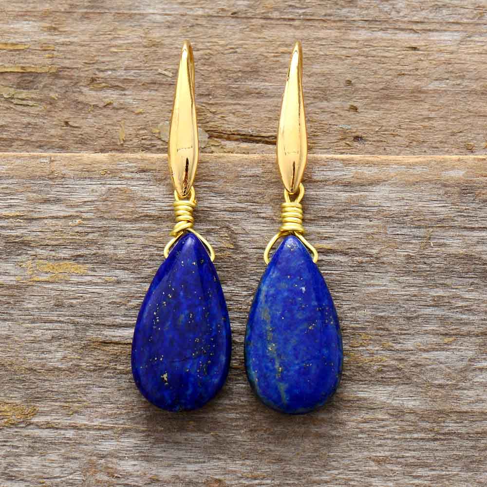 DreamLapis - Lapis Lazuli Drop Earrings for Women