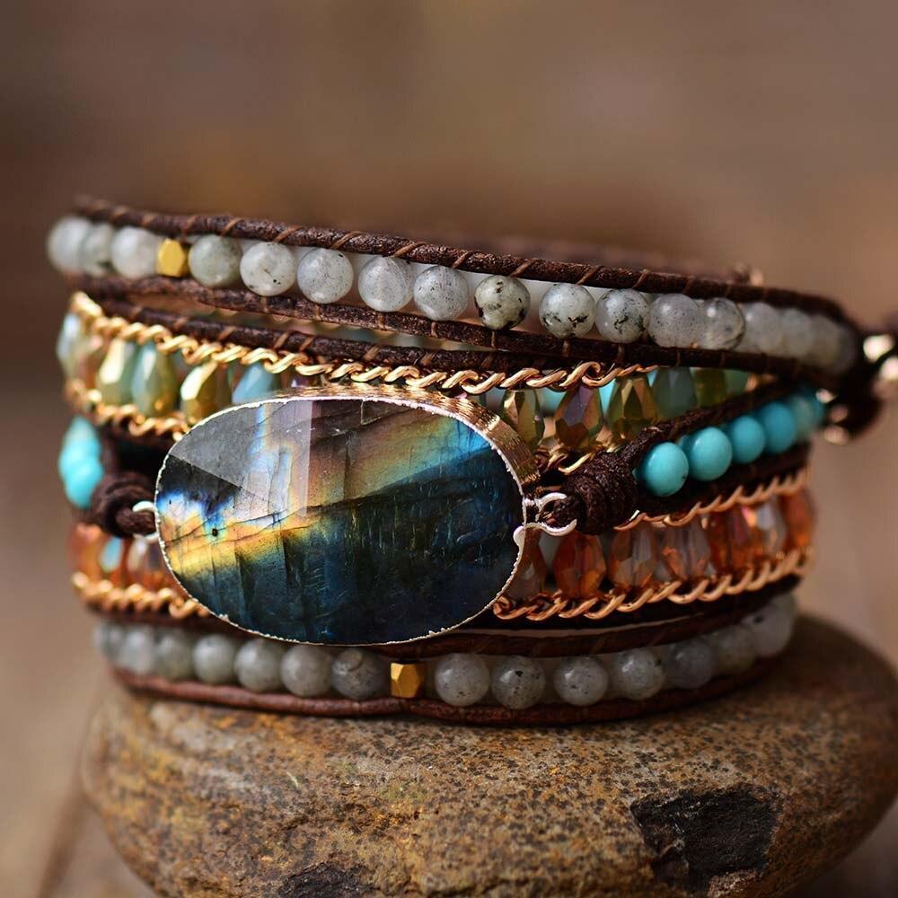 Lira Shine Labradorite Wrap Bracelet