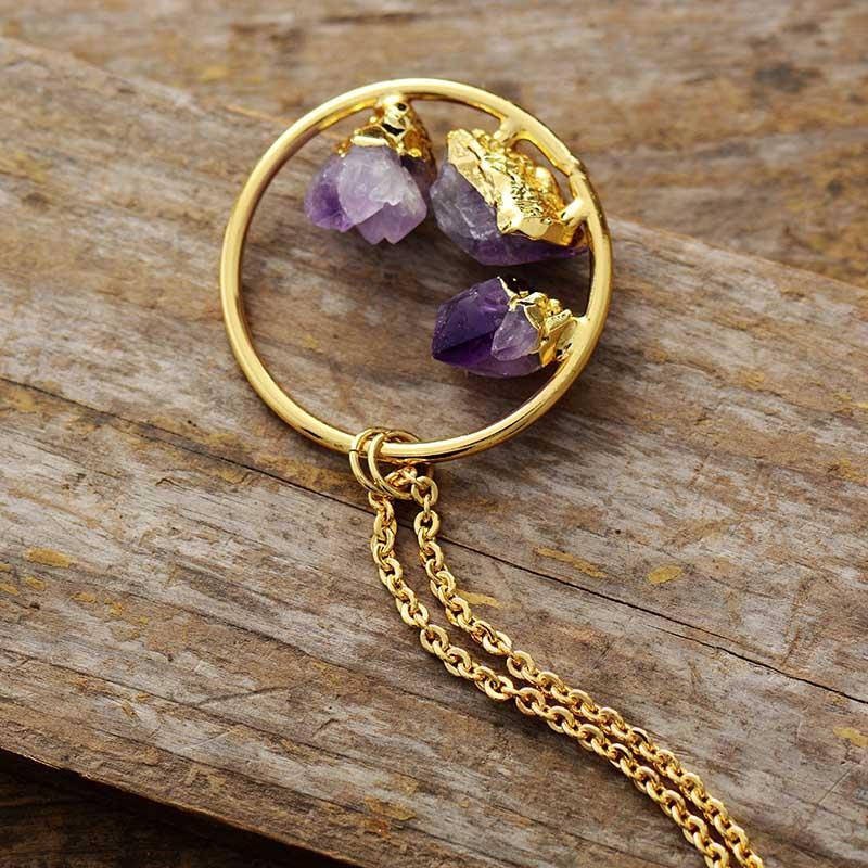 Evelyne Raw Amethyst Necklace