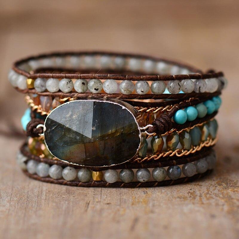 Lira Shine Labradorite Wrap Bracelet