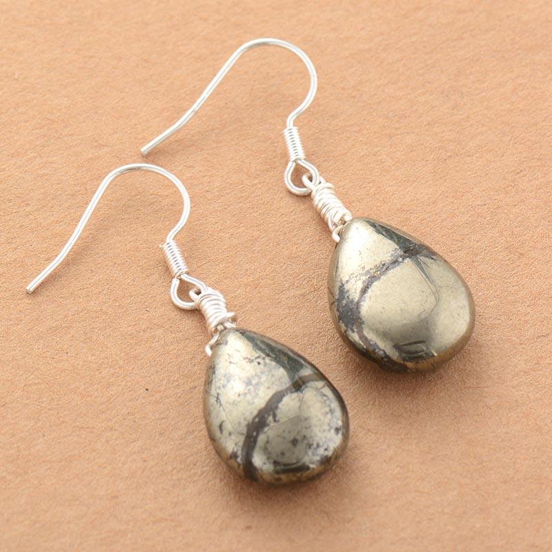 Elara - Pyrite Drop Earrings for Women