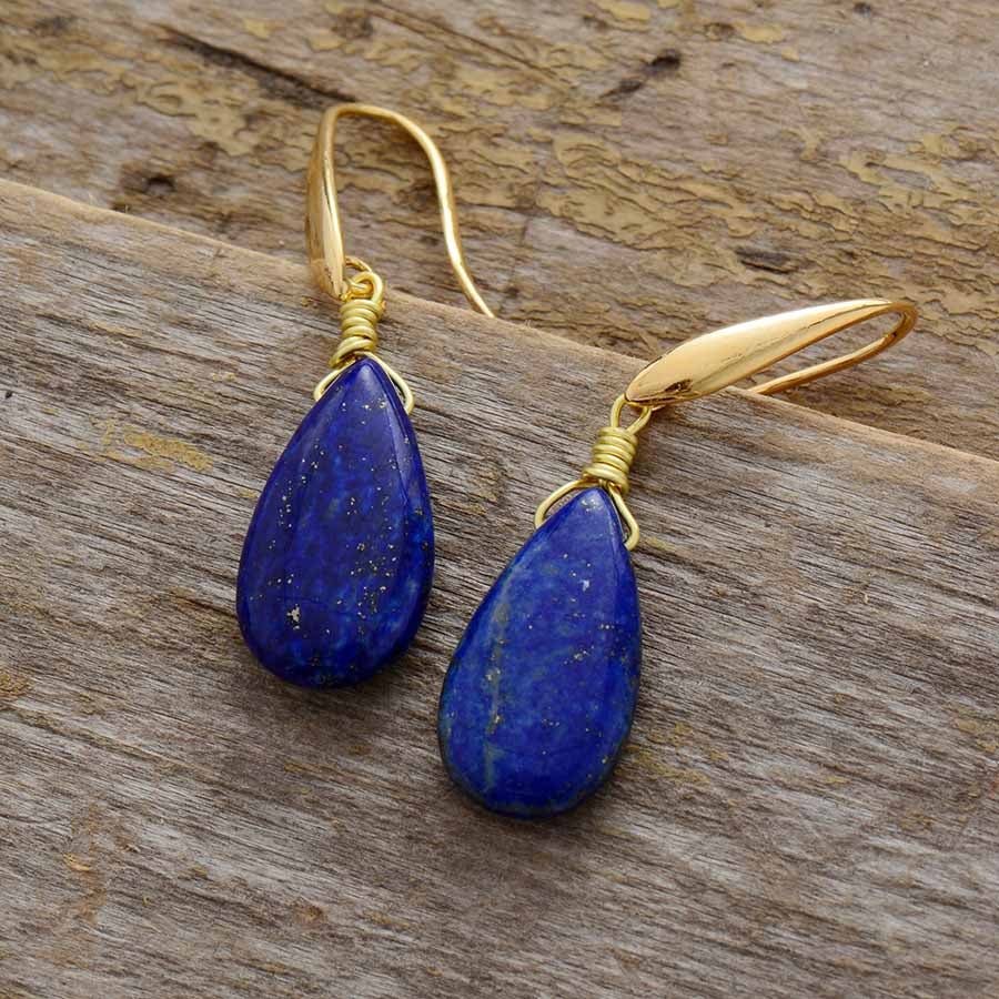 Selene - Lapis Lazuli Drop Earrings for Women