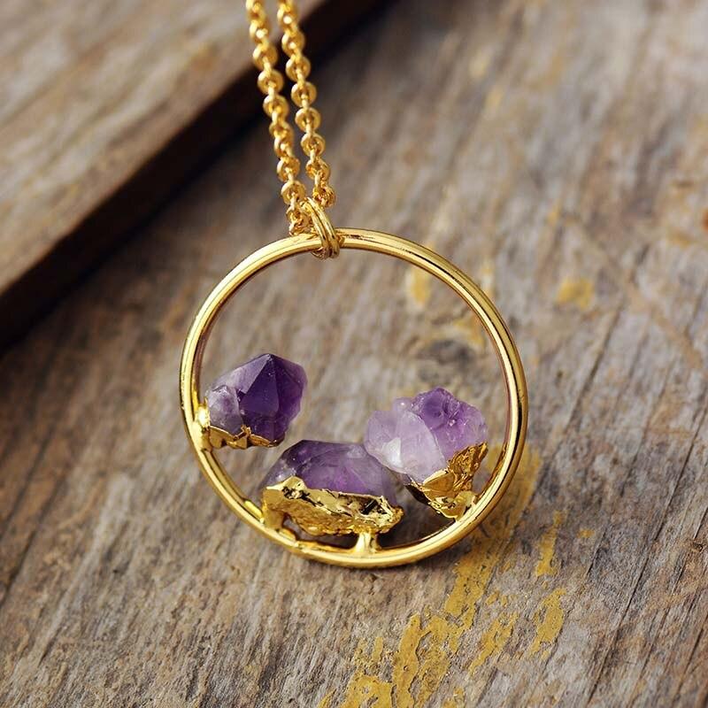 Evelyne Raw Amethyst Necklace