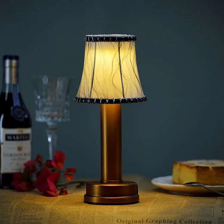 Cordless Dimmable Fabric Table Lamp - Elegant