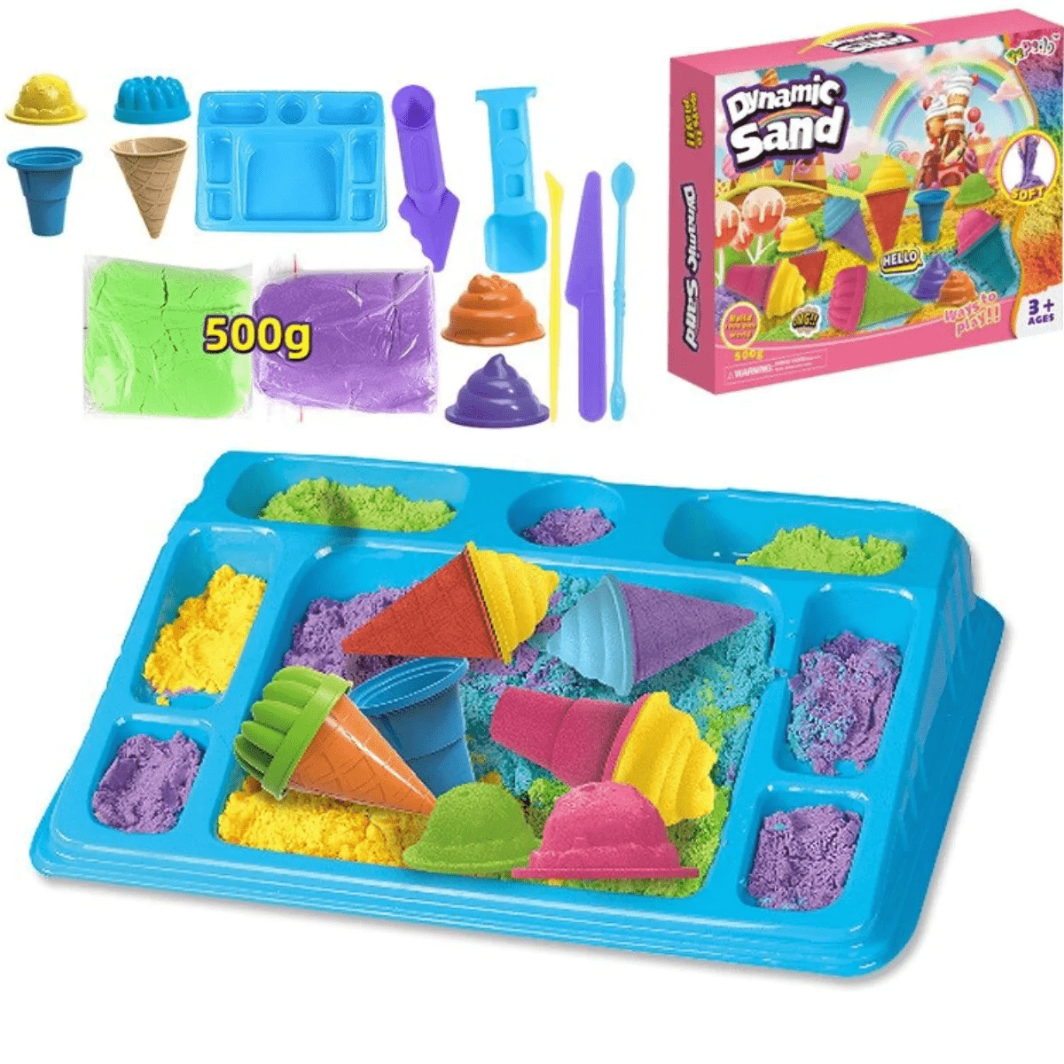 CreativePlay Sand Set - Imaginative Kinetic Sand Play Set for Kids