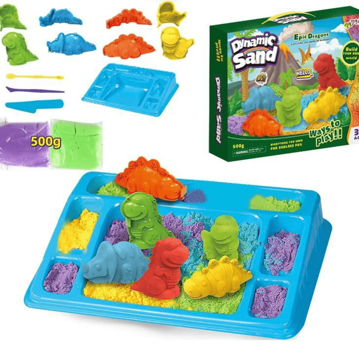 CreativePlay Sand Set - Imaginative Kinetic Sand Play Set for Kids