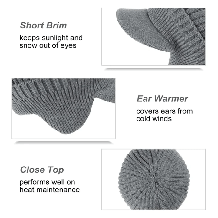SmartKnit Beanie - Insulated Knit Hat with Ear Warmers