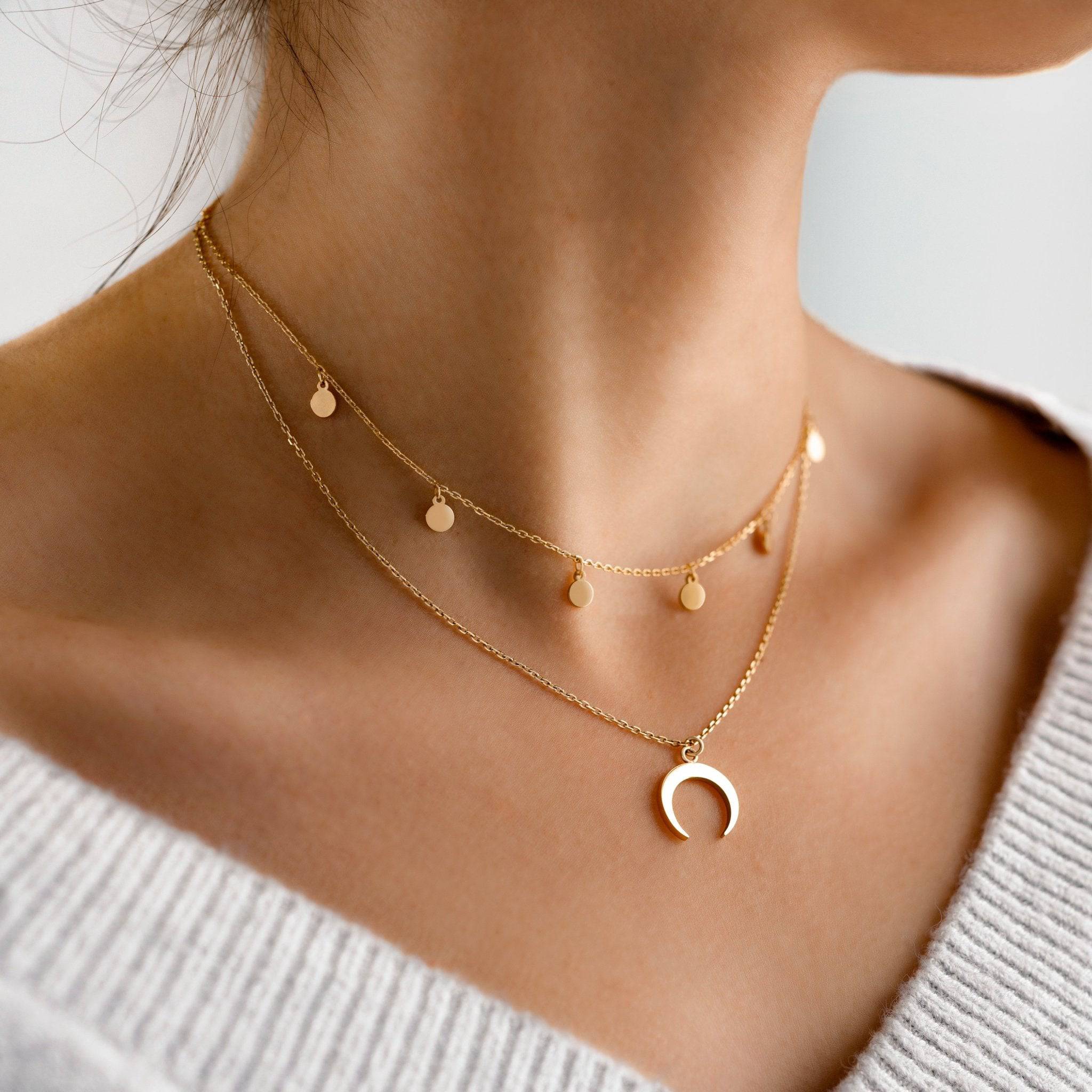 Luna - Crescent Layered Necklace for Women