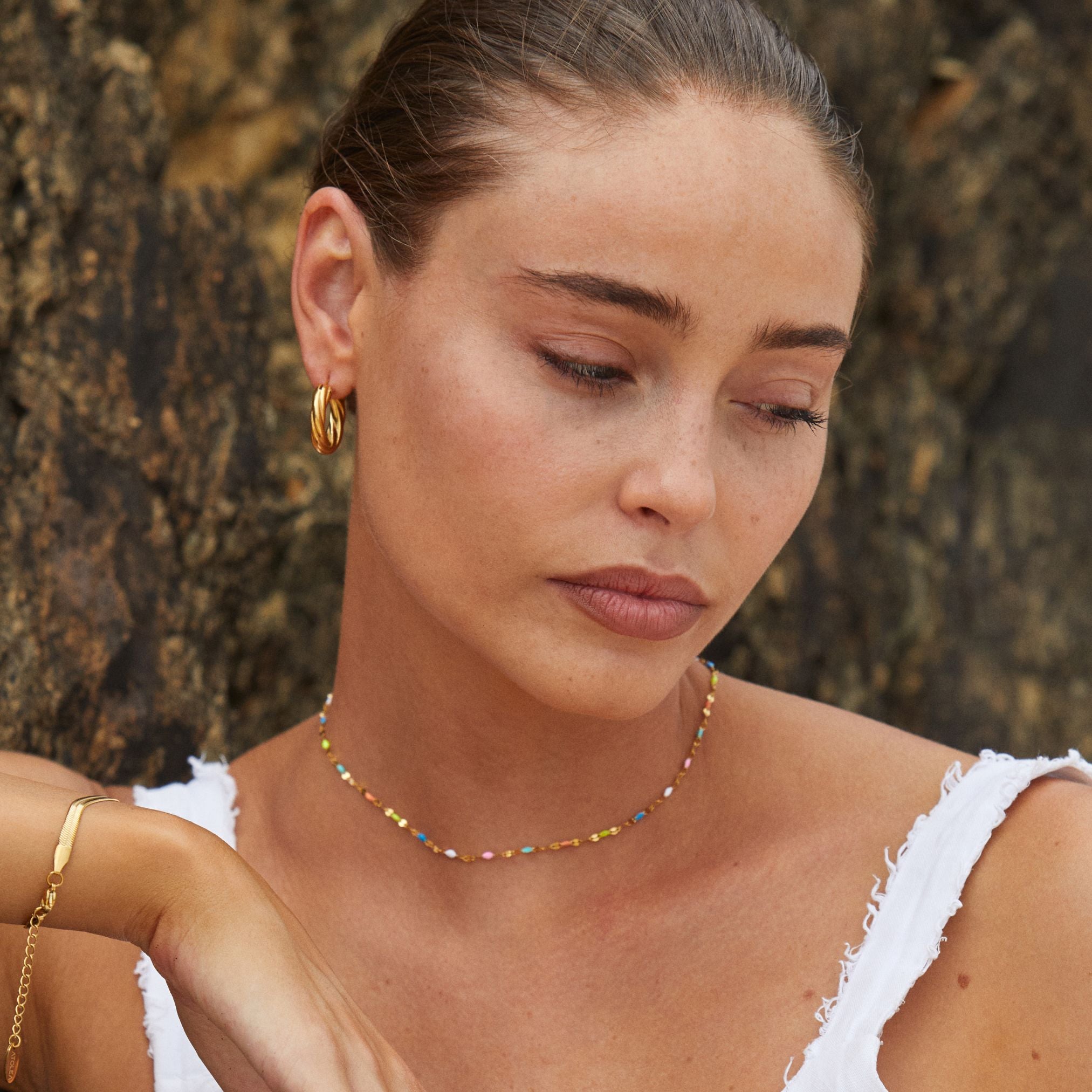 Selina - Rainbow Enamel Choker for Women