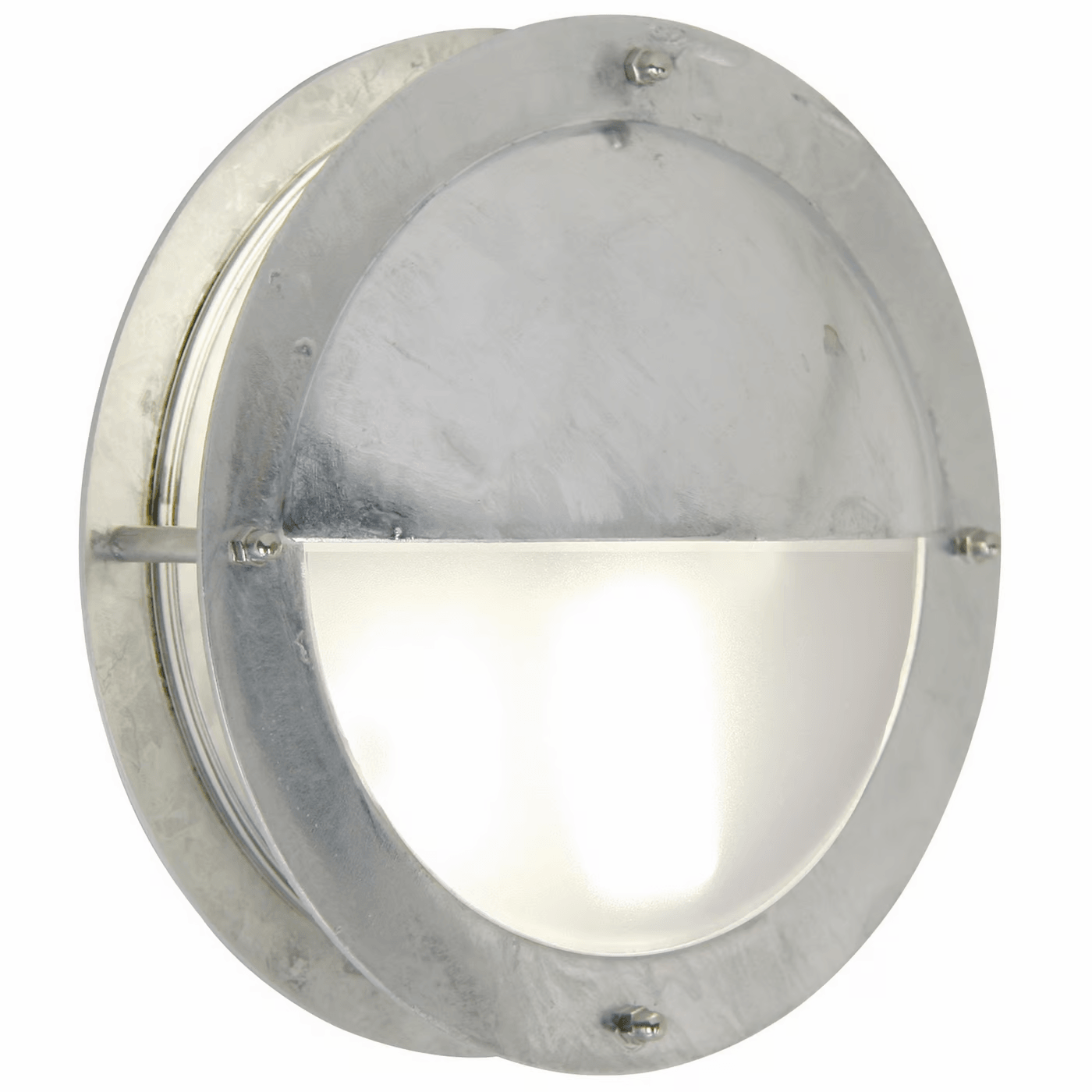 MalteGlow Lamp - Round Galvanized Steel Outdoor Wall Light with E27 Fitting