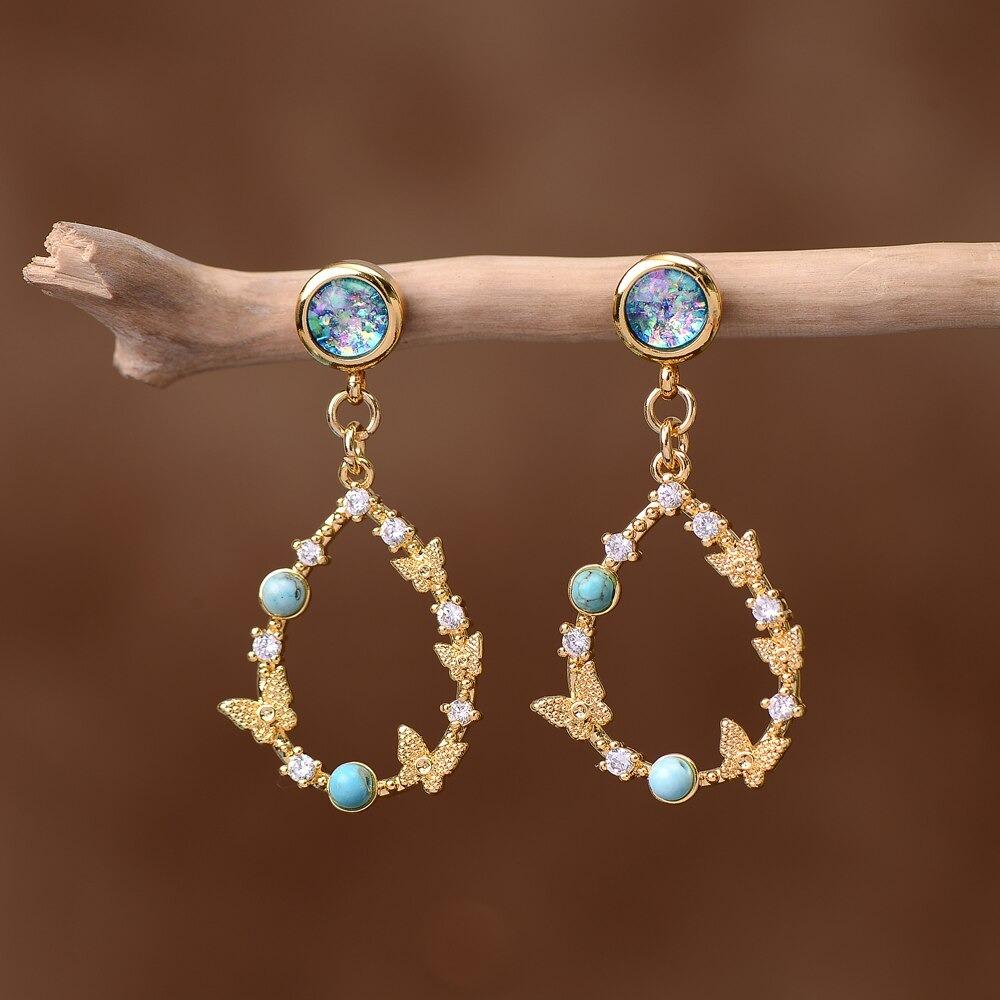 Elyra - Opal Drop Earrings for Women