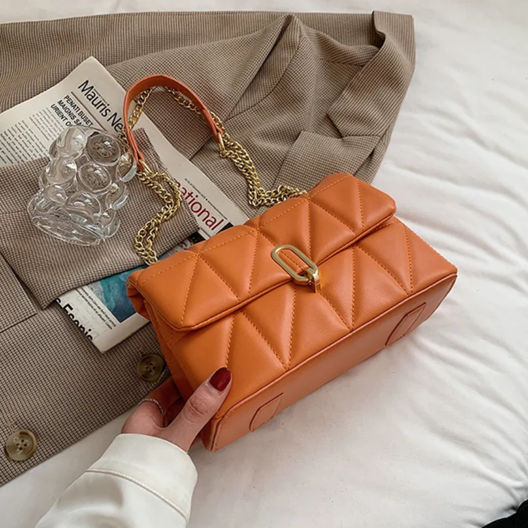 SylvieBag - Quilted Handbag with Gold Chain Strap