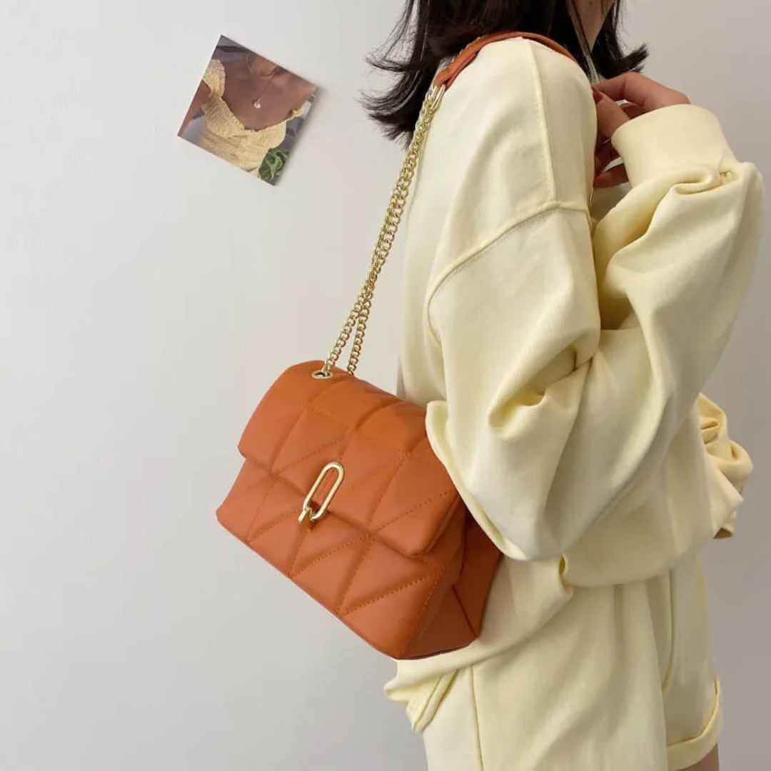 SylvieBag - Quilted Handbag with Gold Chain Strap