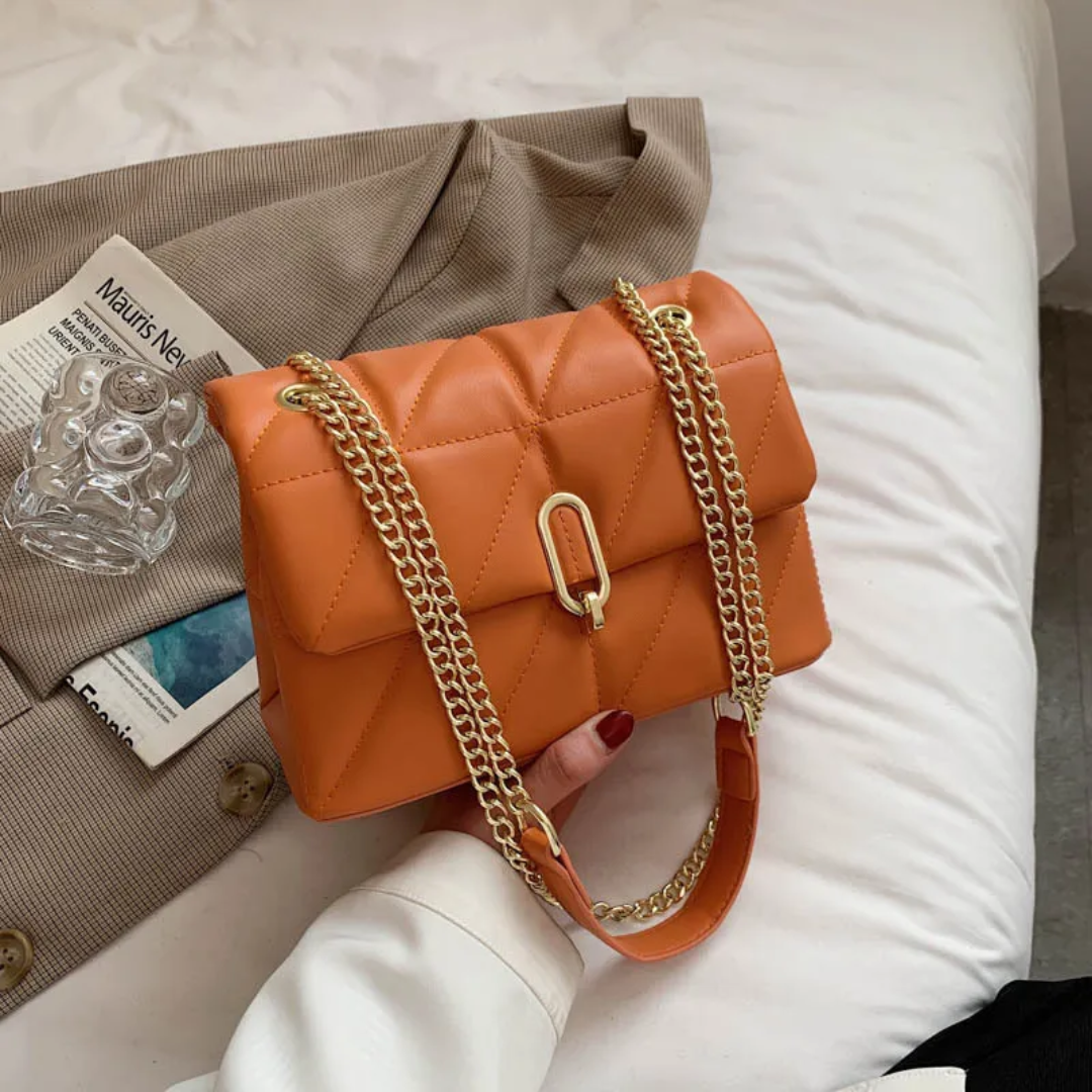 SylvieBag - Quilted Handbag with Gold Chain Strap
