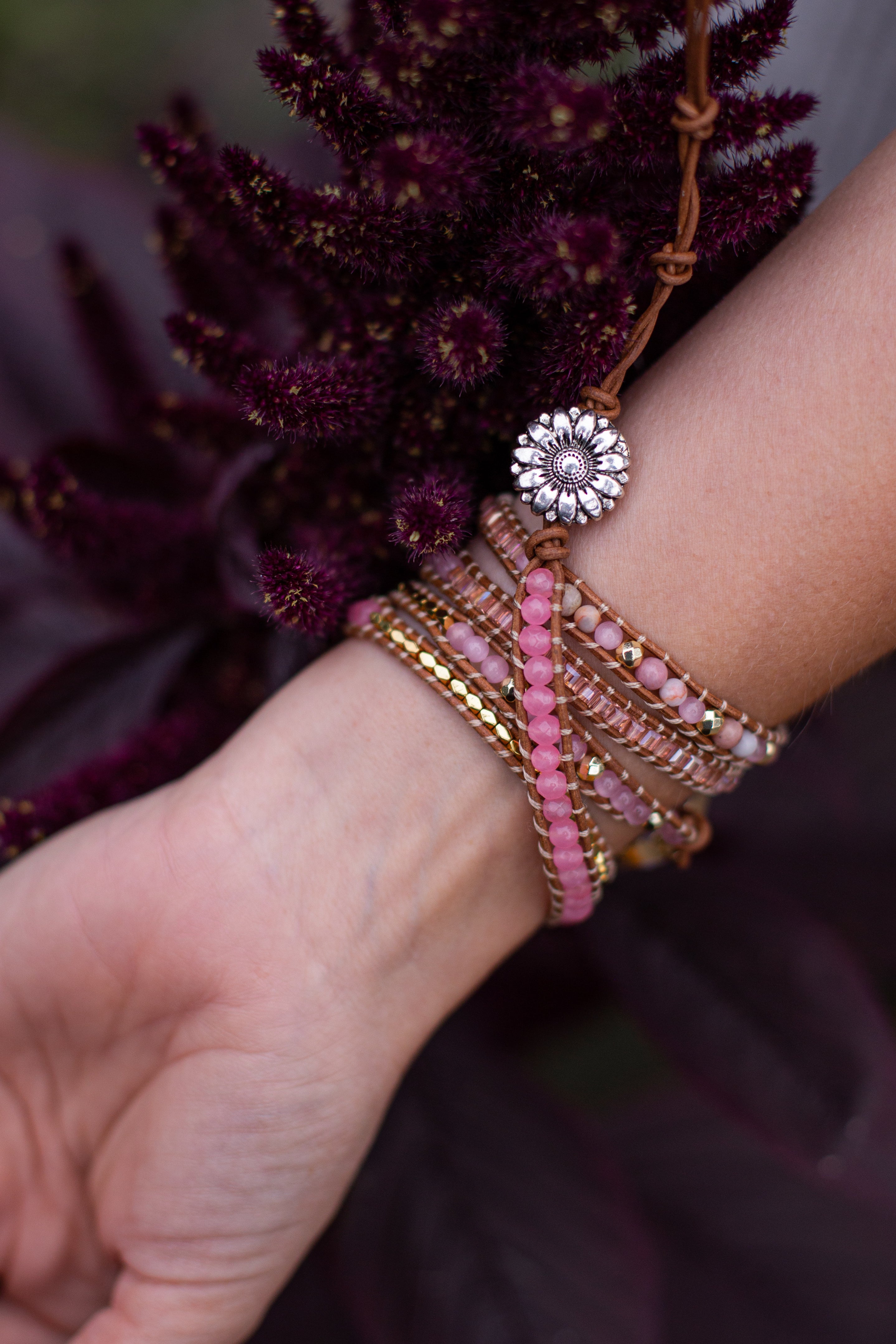 Amoria Rose Quartz Wrap Bracelet