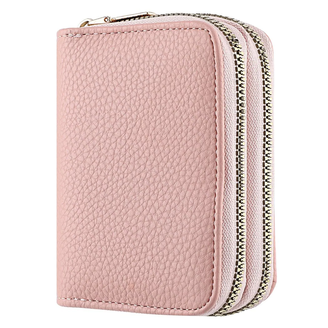 MiniWallet - Compact Lychee Print Wallet with Double Zip