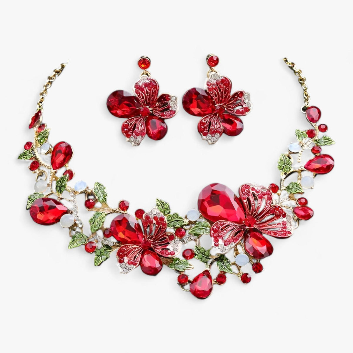 FleurGlow - Floral Bridal Jewelry Set