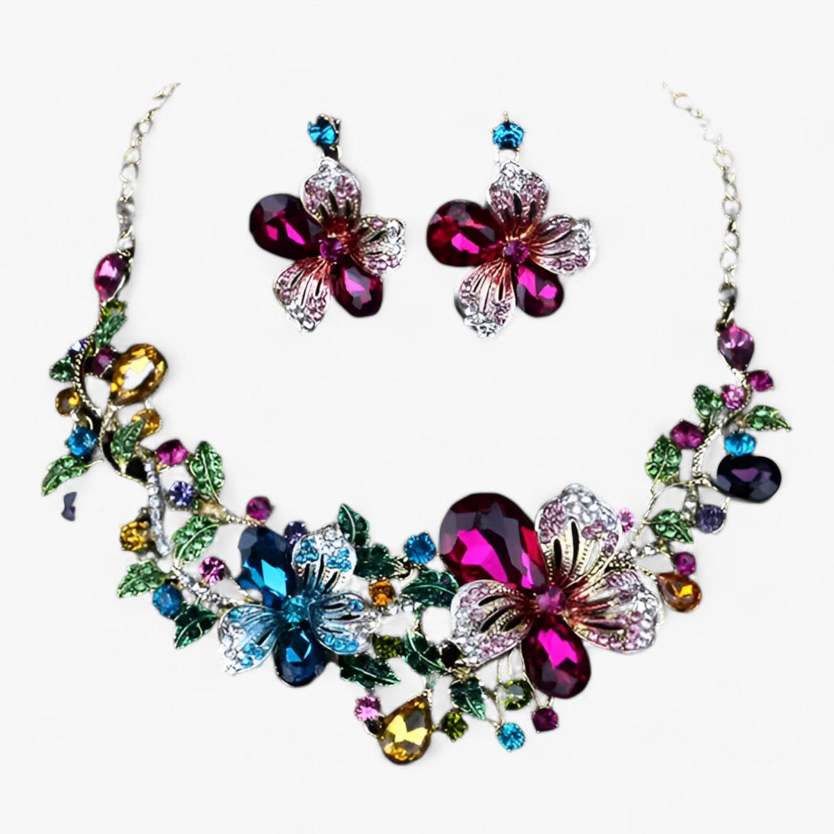 FleurGlow - Floral Bridal Jewelry Set