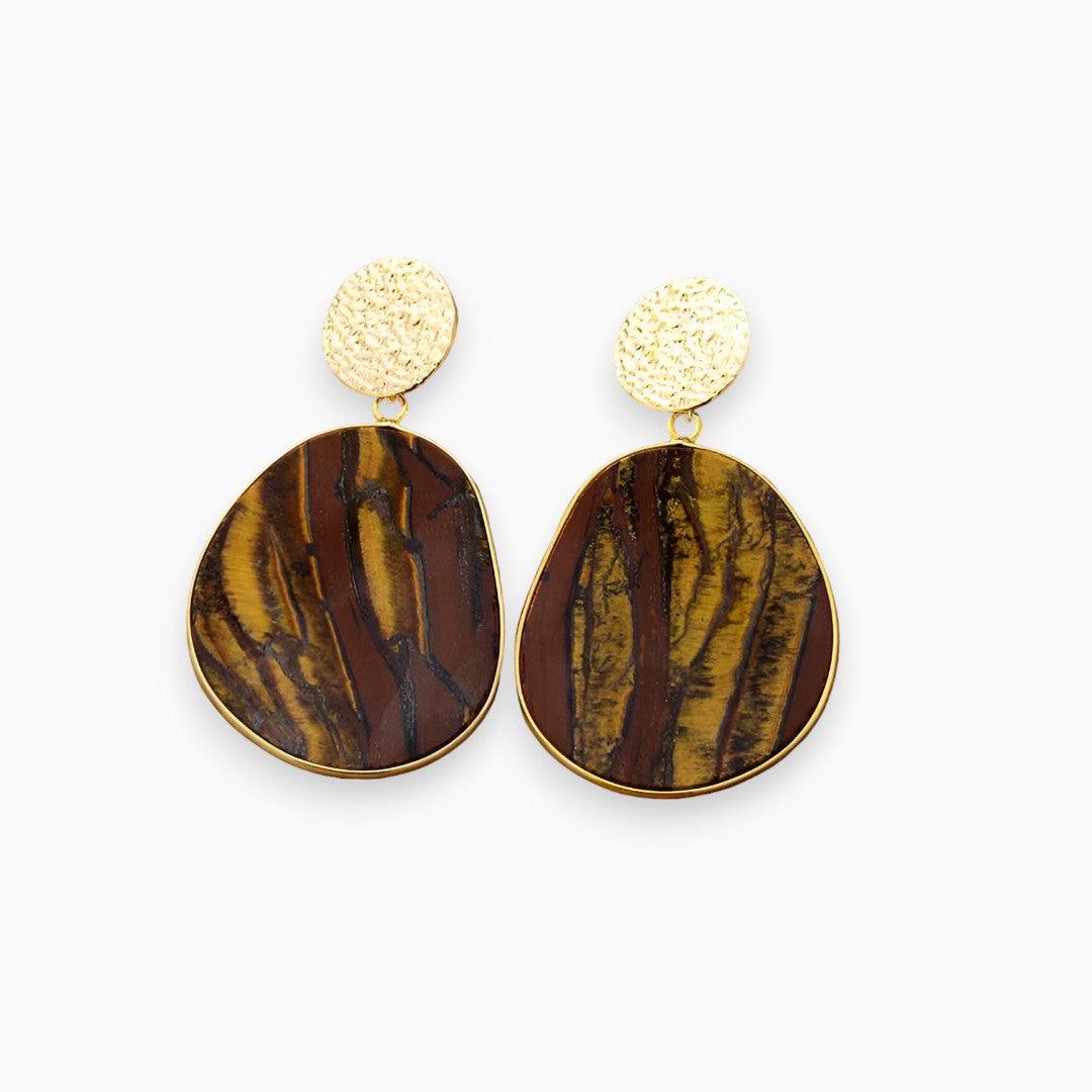 Althea - Lapis Lazuli & Tiger Eye Earrings for Women