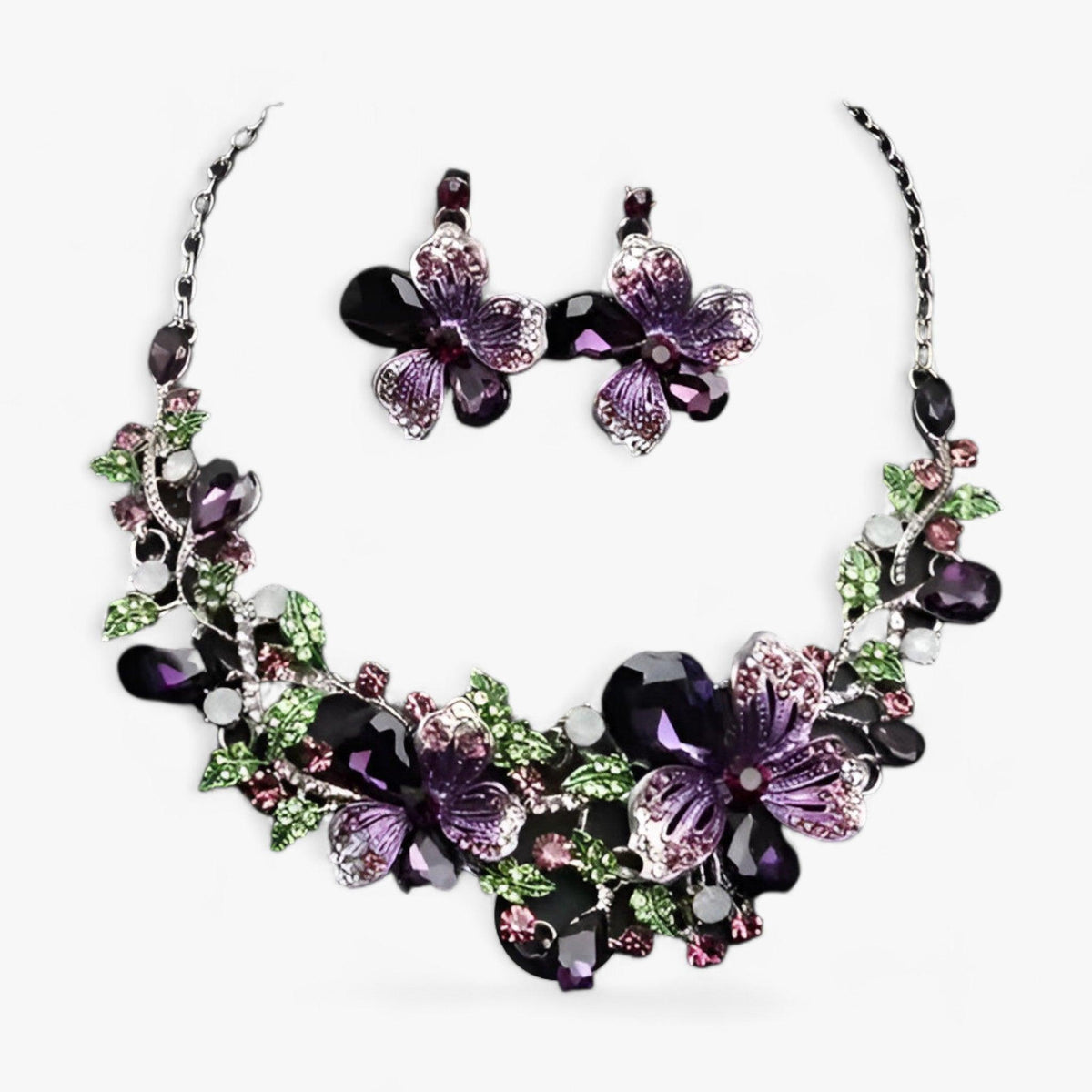 FleurGlow - Floral Bridal Jewelry Set