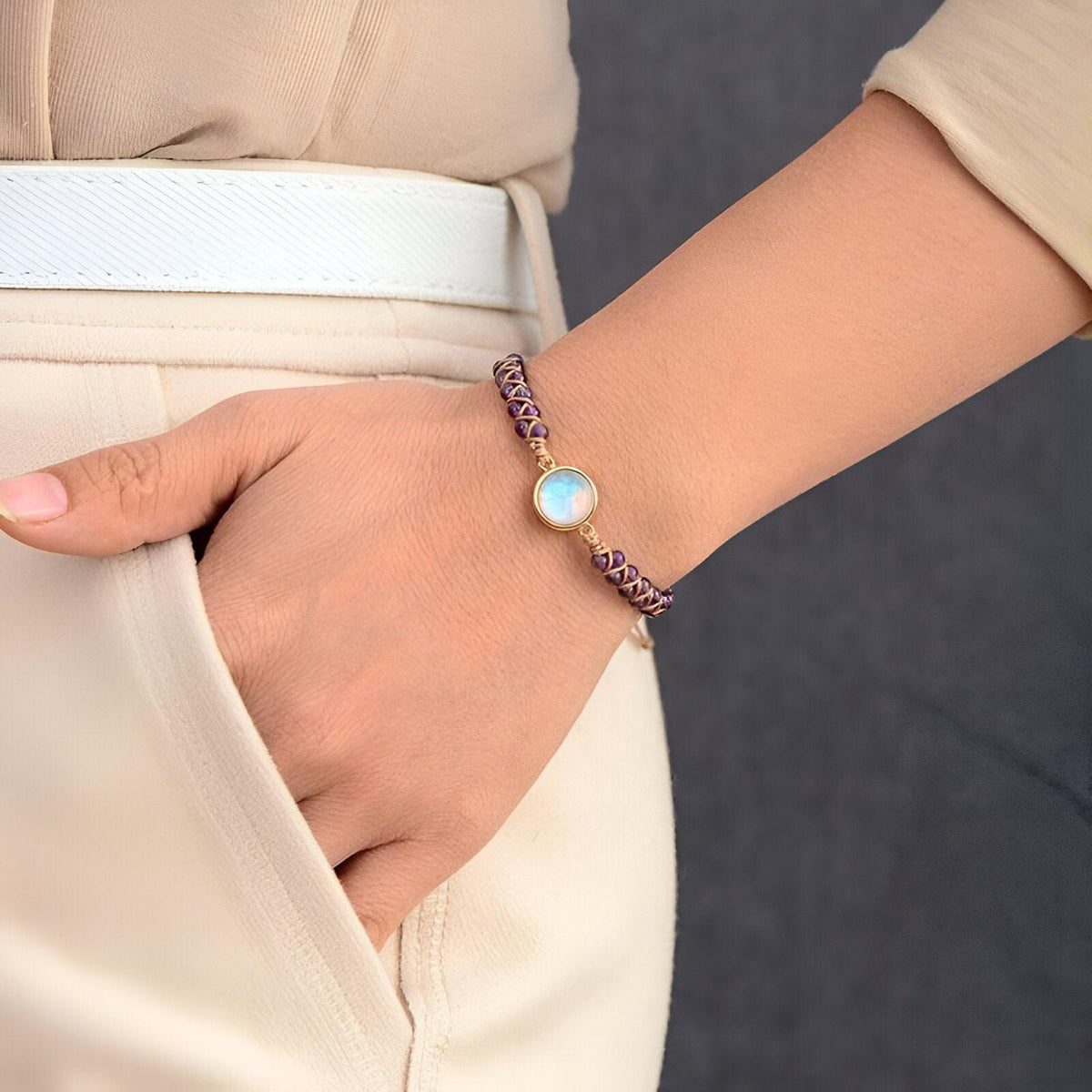 AmaraGlow - Amethyst Beaded Bracelet